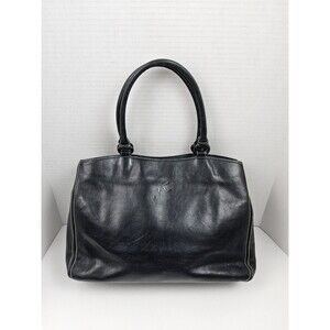 Kitamura Leather Tote Shoulder Handbag Purse Black